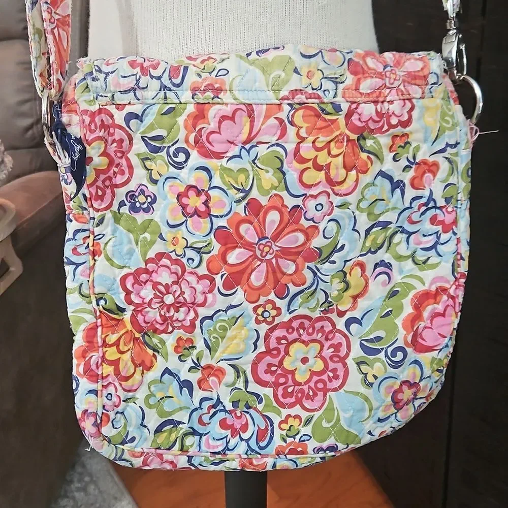 Vera Bradley Hope Garden Quilted Floral Mail Bag And Wallet